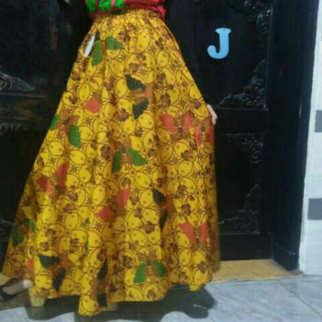 ROK KLOK PANJANG BATIK SOGAN ETHNIC BAWAHAN KEBAYA SKIRT HIJAB FLARE MAXY LONG