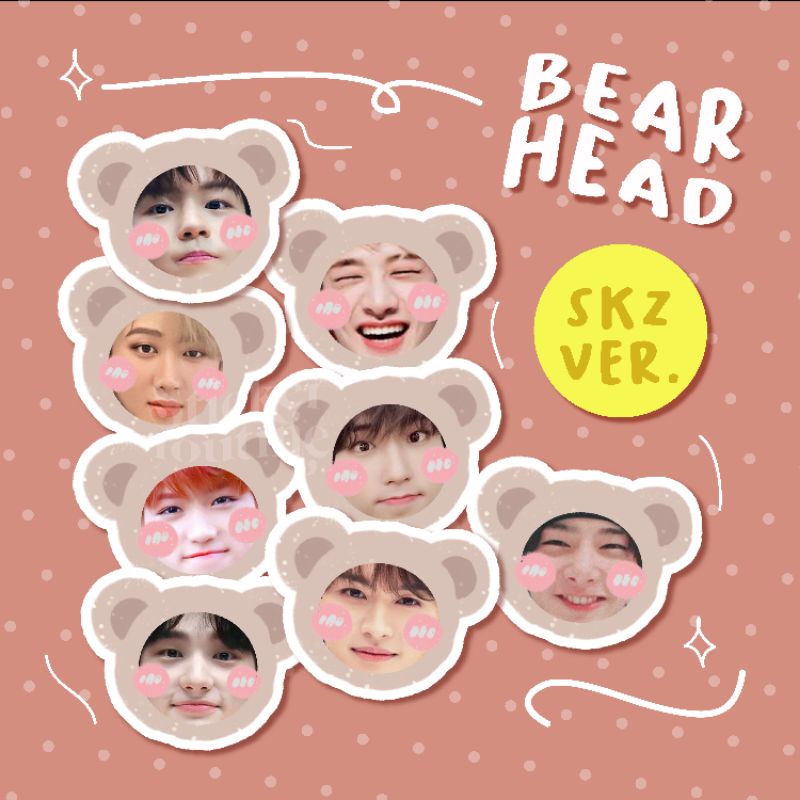 

Stray Kids OT8 Sticker Pack - Bear Head