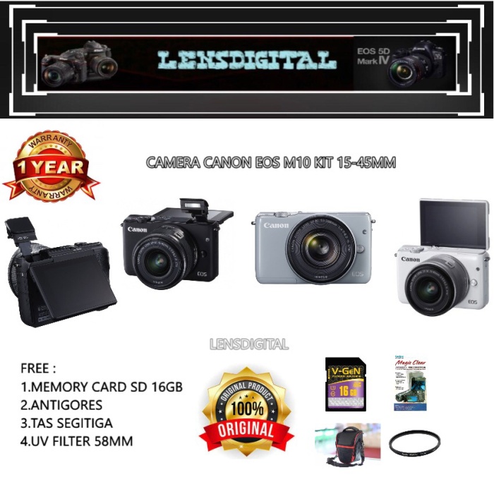 [ Kamera / Camera ] Canon Eos M10 / Canon M10 Kit 15-45 - Digital Cam / Camera Digital / Kamera