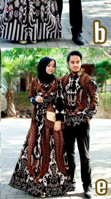 Zola_batik Batik Couple Gamis Katun Halus 2772 Hq - Seragam Batik Katun Bisma