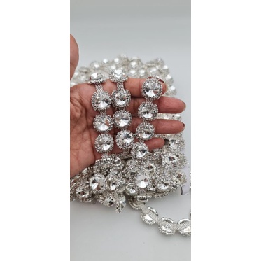 RENDA BERLIAN SWAROVSKI SUPER STONE KACA KRISTAL  AAA Per 10cm