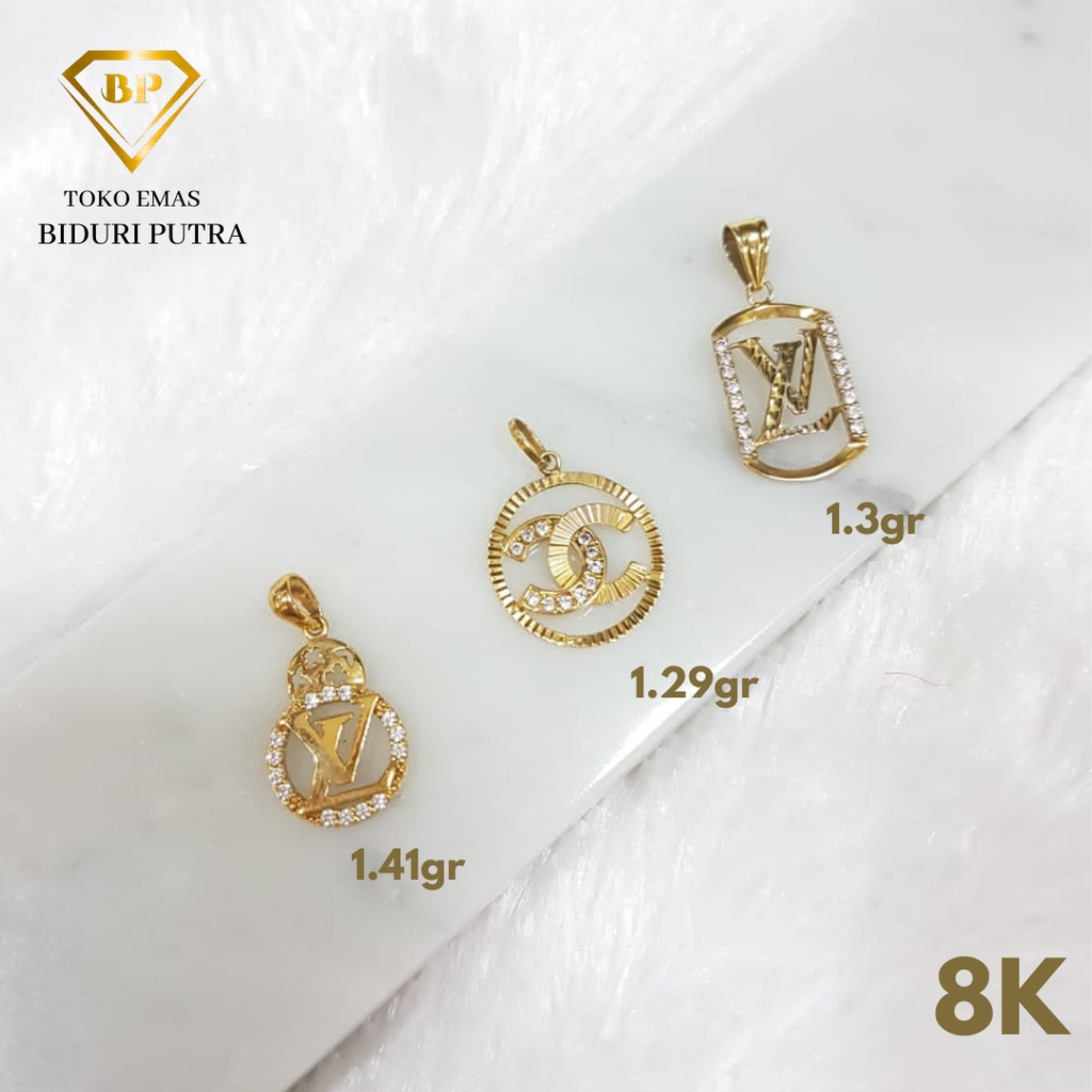 LIONTIN LV DAN CHANEL PERHIASAN EMAS ASLI KADAR 8K/375