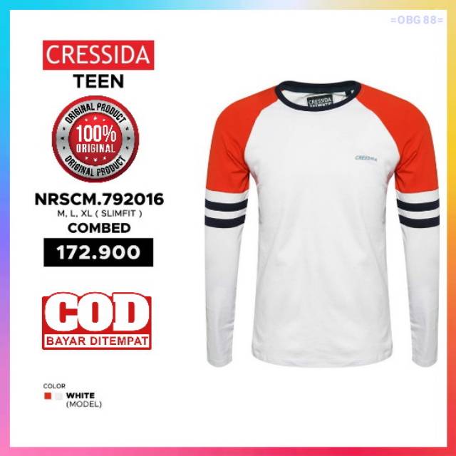 Cressida Original Kaos pria lengan panjang Kaos Cresida Kaos cressida pria Nrscm.792016 TEEN