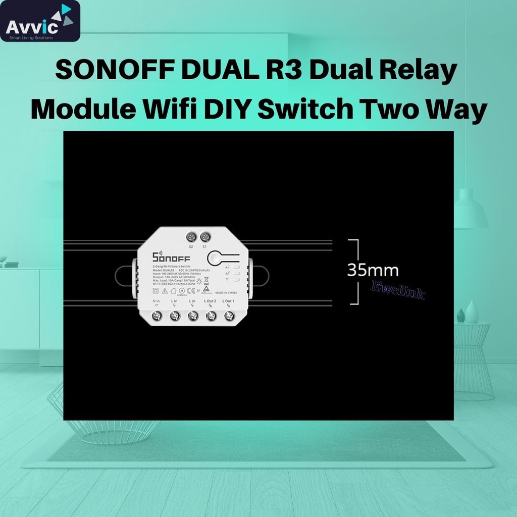 SONOFF DUAL R3 2Gang Relay Module DIY MINI Remote Control Switch Power