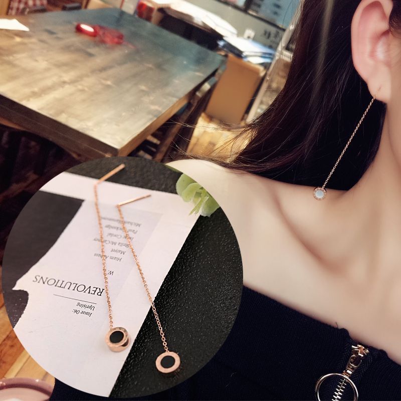 Anting Titanium Rumbai Bvl Wanita Korea warna Bisa Di Bolak Balik