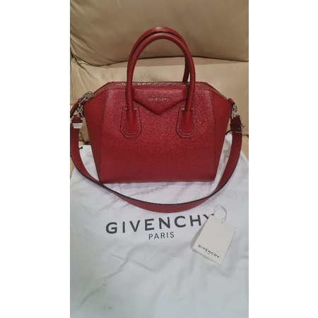 GVNCHY ANTIGONA RED GRAINED small