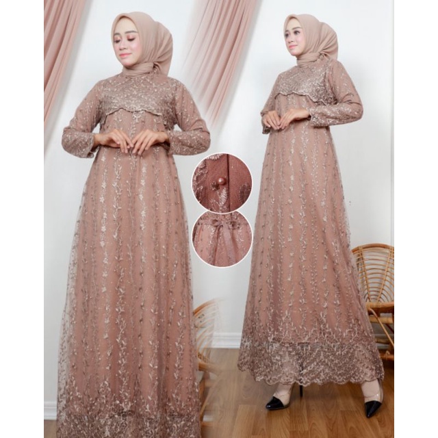 GAMIS PESTA GAMIS RATU KEBAYA MODERN GAMIS BRUKAT TILE ORIGINAL DFS KEBAYA