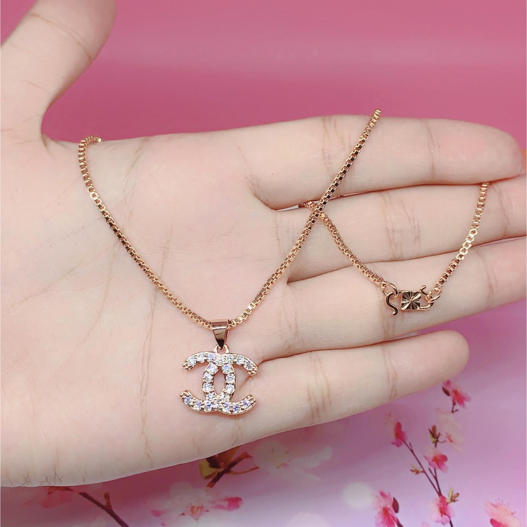 Kalung Xuping Gold Perhiasan Fashion Wanita liontin Permata Silang *08