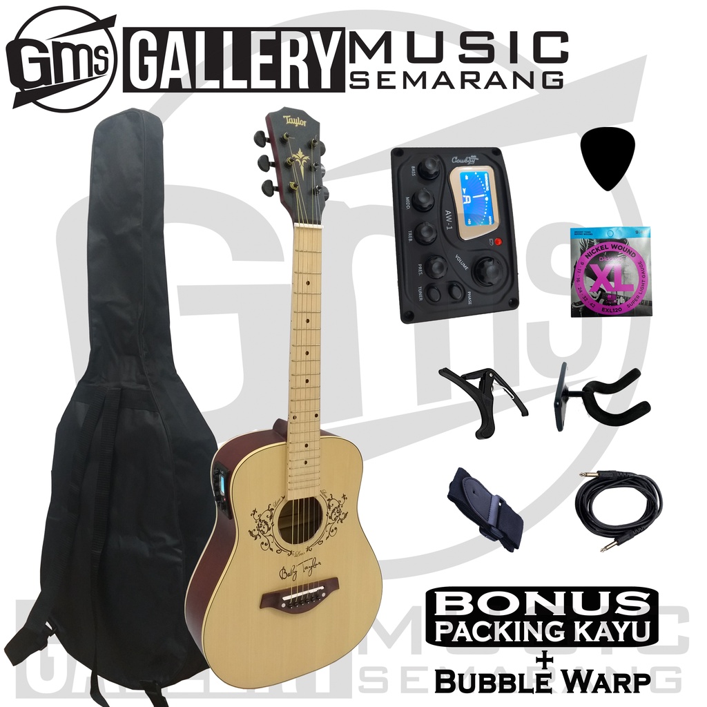 Gitar Akustik Elektrik ¾ Baby Taylor Equalizer Tuner AW-1