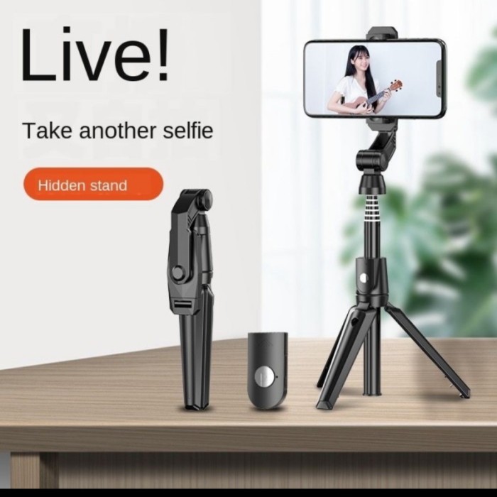 k21 selfie stick / tongsis bluetooth Shutter tripod holder