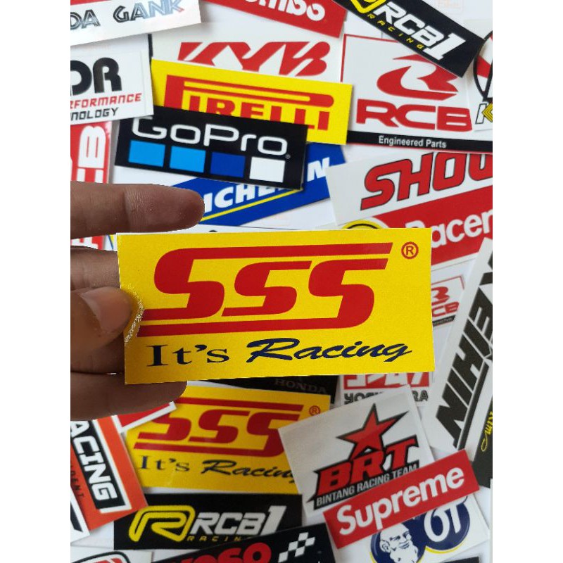 STICKER PACK HONDA GANK STICKER RACING STICKER RCB STICKER SSS VARIASI RACERTEES STIKER HELM BRT