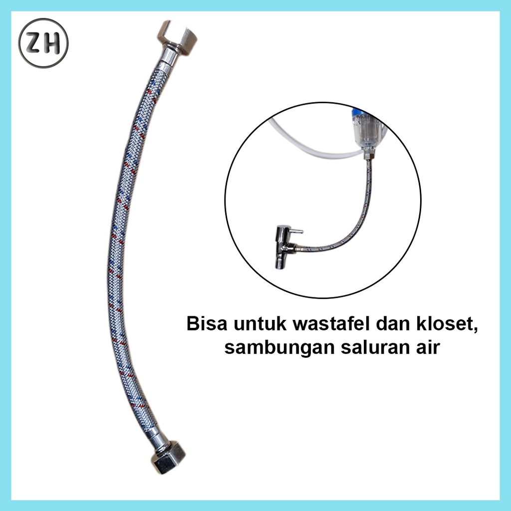 SELANG FLEXIBLE SELANG FLEKSIBLE WASTAFEL SHOWER CLOSET 30CM 40CM 50CM 60CM SELANG FLEXIBLE ANYAM UNTUK WASTAFEL JET CLOSET