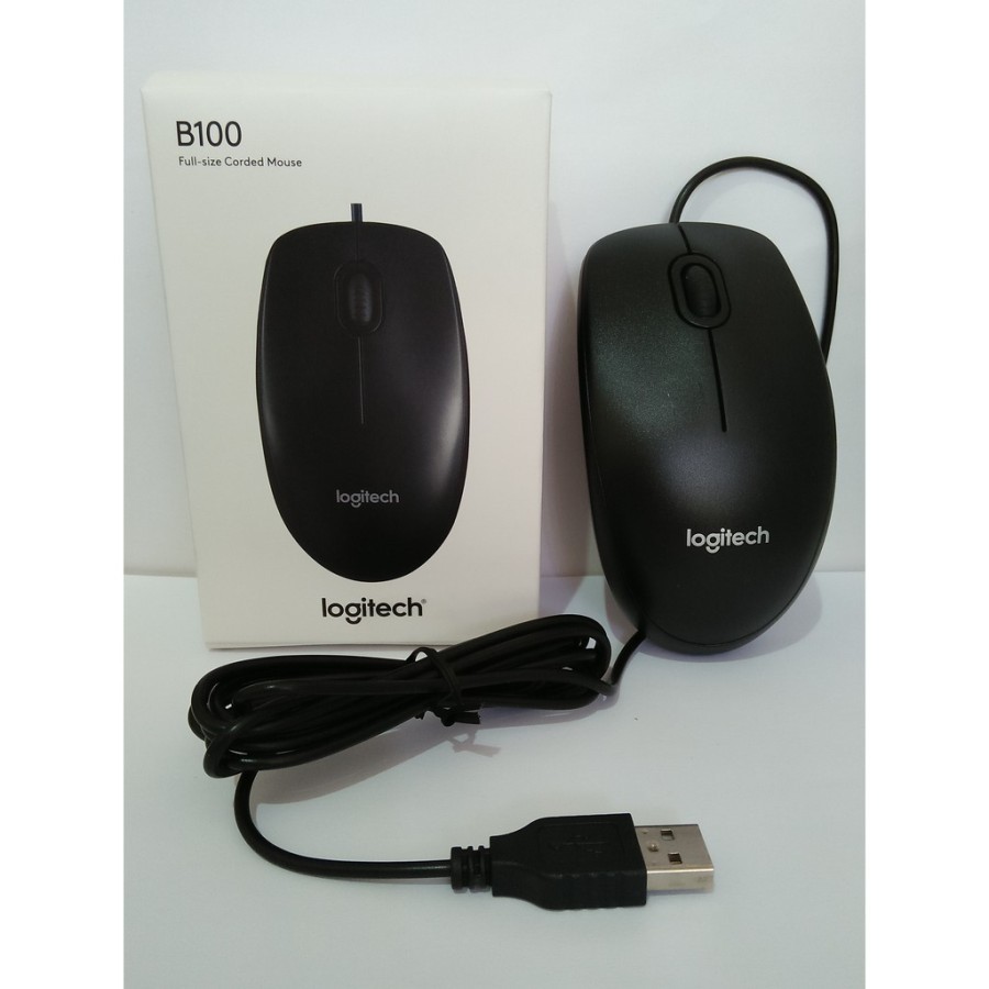 Trend-Paket Mouse Logitech B100 Original USB PLUS Mousepad Hunter