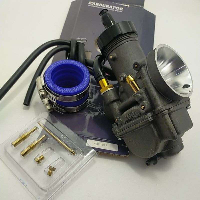 KARBURATOR PE 24 26 28 30  MOTO MASTER CPO 30MM FREE 2PILOTJET 2MAINJET 1JARUM KARBU motomaster skep kuningan-MotomasterPe28+6bag