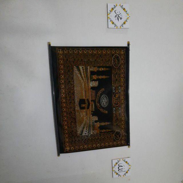 Hiasan Dinding Kaligrafi Poster Kayu 1 Set Lafaz Allah Muhammad Quotes Vintage Wall Decor 20x20cm