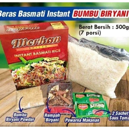 

Paket Instan Nasi Bumbu Kebuli | Nasi Biryani Merhan | Beras Basmati TERMURAH