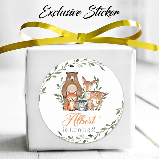 

50 STIKER / STICKER ANIMALS 2-8 ULANG TAHUN / ULTAH / BIRTHDAY