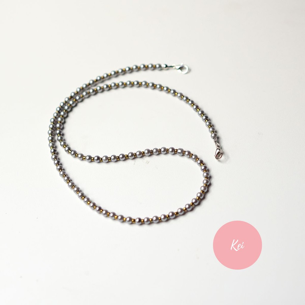 STRAP MASKER MOTE MUTIARA UKURAN KECIL / KALUNG MASKER / TALI KACAMATA / KONEKTOR MASKER PANJANG