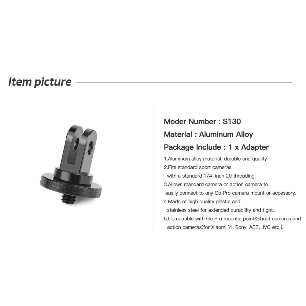 MOJITO CNC Aluminium Alloy 1/4 Mini Tripod Adapter Mount Holder for GoPro Hero 7/6 uk