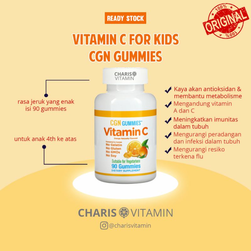 California Gold Nutriion CGN vitamin C gummies for kids untuk anak vitamin kunyah