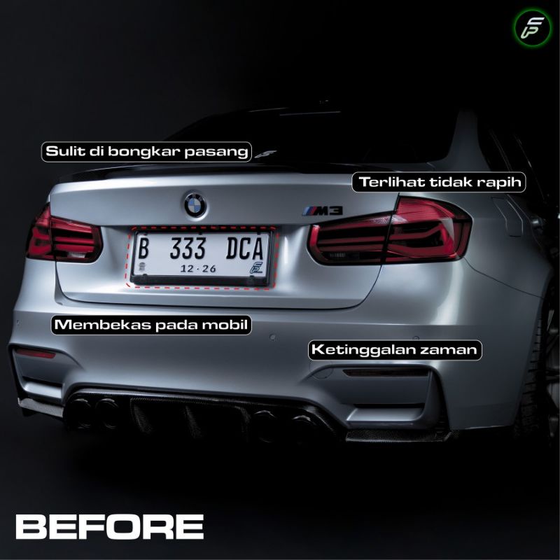 Frameless Plate Dudukan plat mobil - CLEAN LOOK