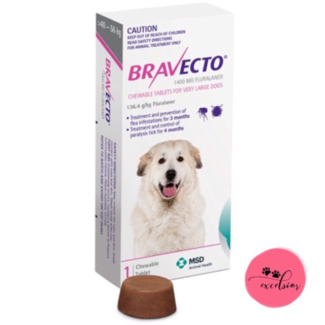 Bravecto obat kutu anjing for very large dog 40-56kg