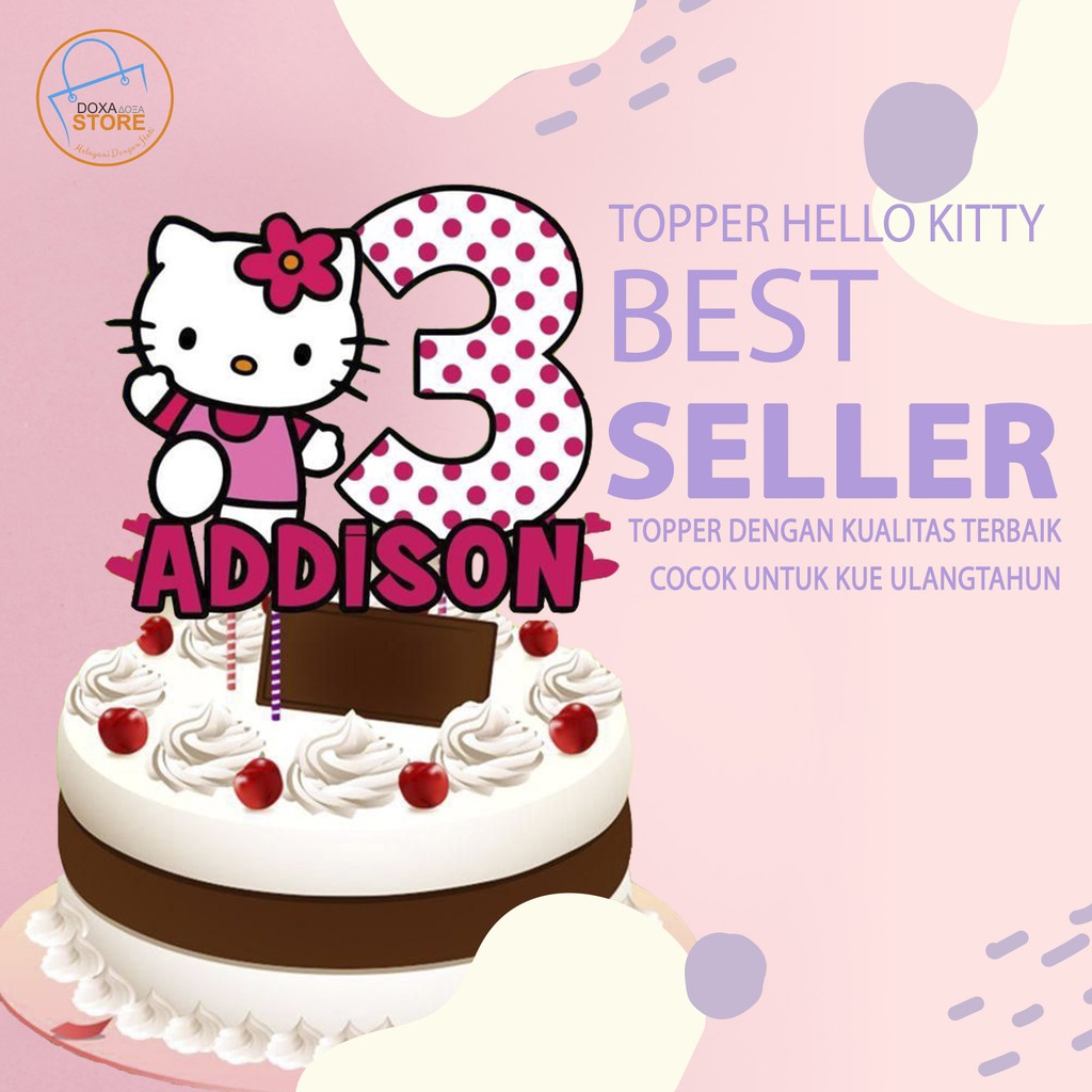 Topper Cake Happy Birthday Costum HELLO KITTY 03