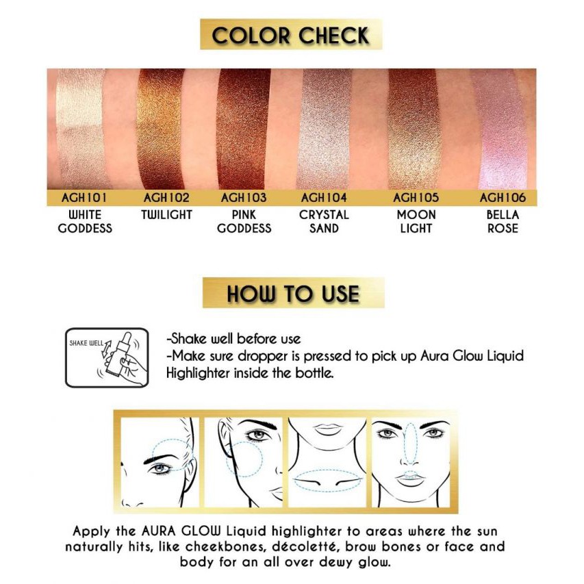 JCAT BEAUTY AURA GLOW LIQUID HIGHLIGHTER