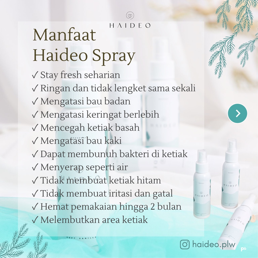 Haideo Deodorant Spray Pembasmi Bau Badan / Bau Ketiak