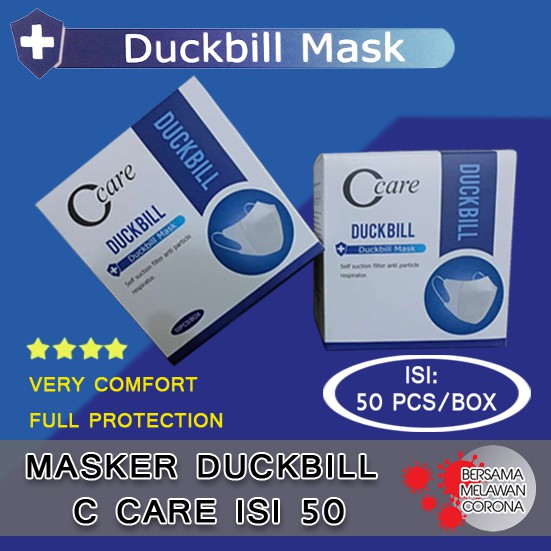 Masker Duckbil | Masker Duckbil 1 Box | Masker Duckbil C Care dan OxyCare | 3 ply Masker Medis Duck 