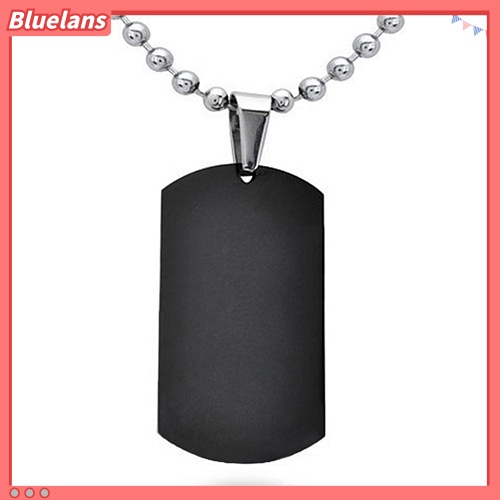 Bluelans Men Women Punk Fashion 316L Stainless Steel Polished Rectangular Dog Tag Necklace