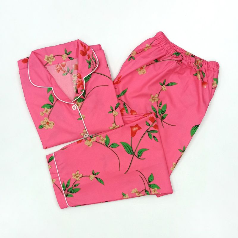 Baju Tidur Wanita / Piyama Wanita Tie Dye Set Motif Kekinian-Jasmine Pink