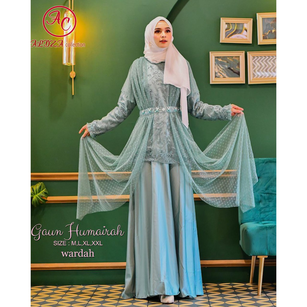 LONG GAMIS TULLE MUTIARA BORDIR / GAMIS PESTA / GAMIS HUMAIRAH