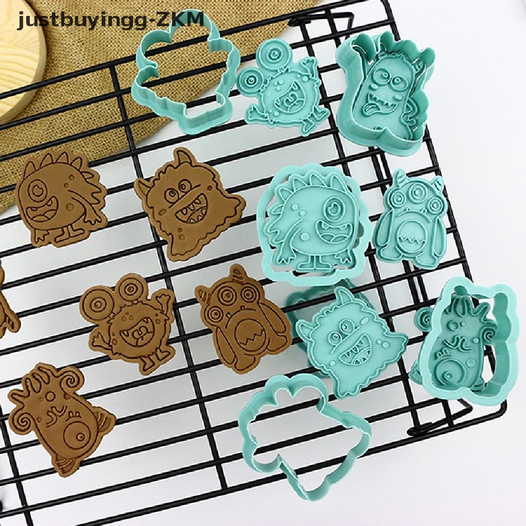 6 Pcs / Set Alat Stempel Pemotong Kue Kering Biskuit Handmade Untuk Dekorasi Halloween