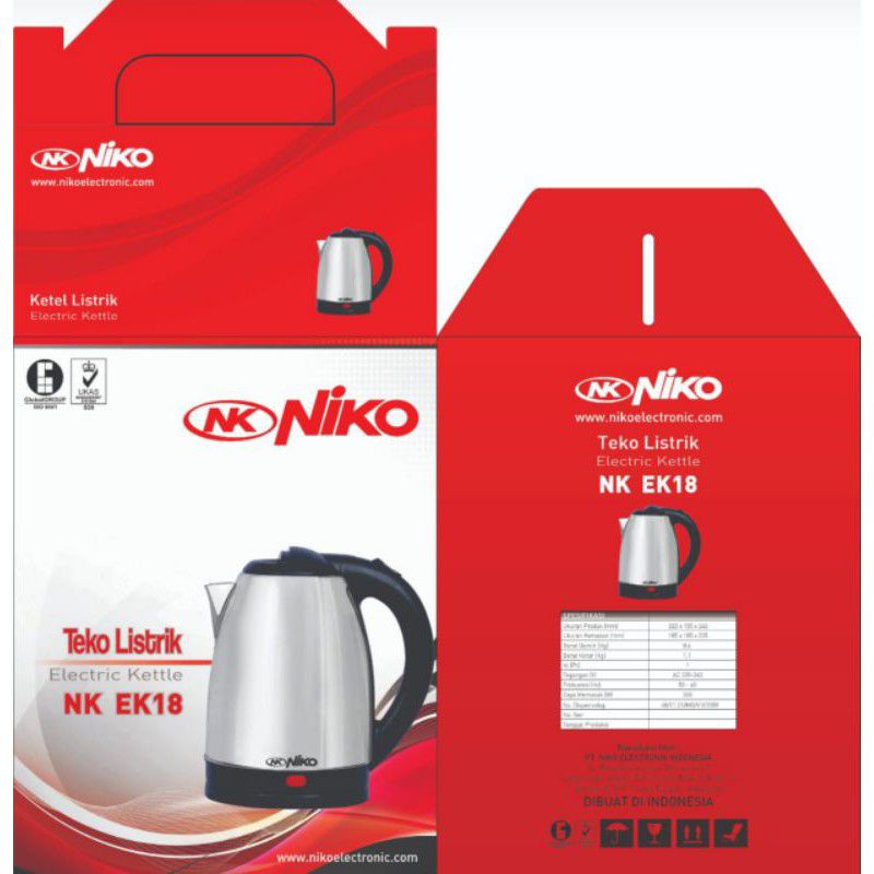 Niko Teko Listrik/ Electric Kettle 1.8L EK-18