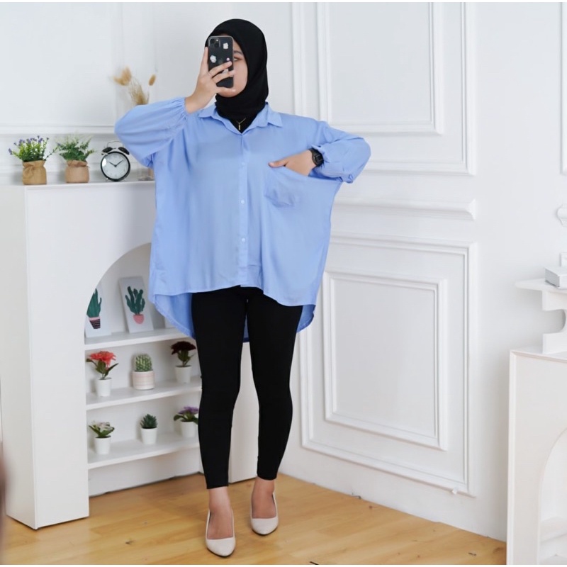 GFS HANNA SHIRT KEMEJA RAYON OVERSIZE JUMBO