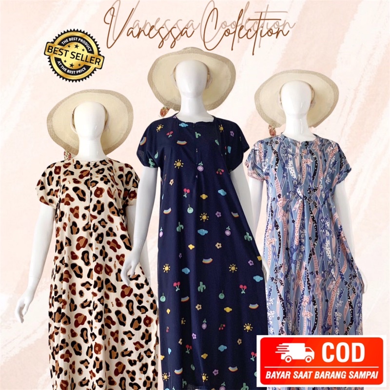 Vanesa wear Daster Remaja Panjang Kekinian Busui Ld 110 Rayon Premium 100%