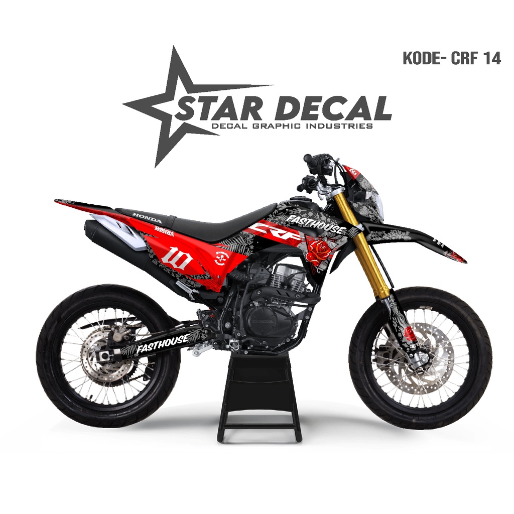 STAR DECAL | Decal CRF full body Hitam Merah FASTHOUSE