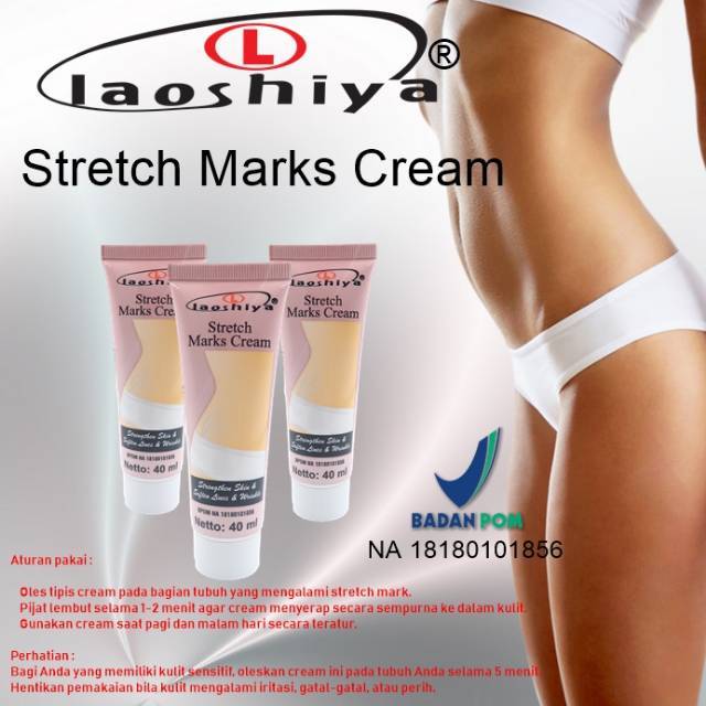 LAOSHIYA STRETCH MARKS CREAM PENGHILANG STRECHMARK ORIGINAL BPOM PENGHILANG BEKAS LUKA