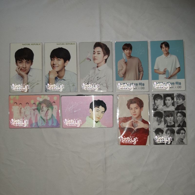 Photocard EXO Sehun Baekhyun Xiumin Kai Suho Nature Republic Hand Cream, Lenticular Natrep 10th Anni