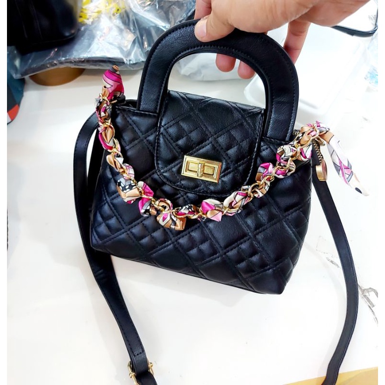 TAS FASHION WANITA ALL BLACK RING BEAUTY