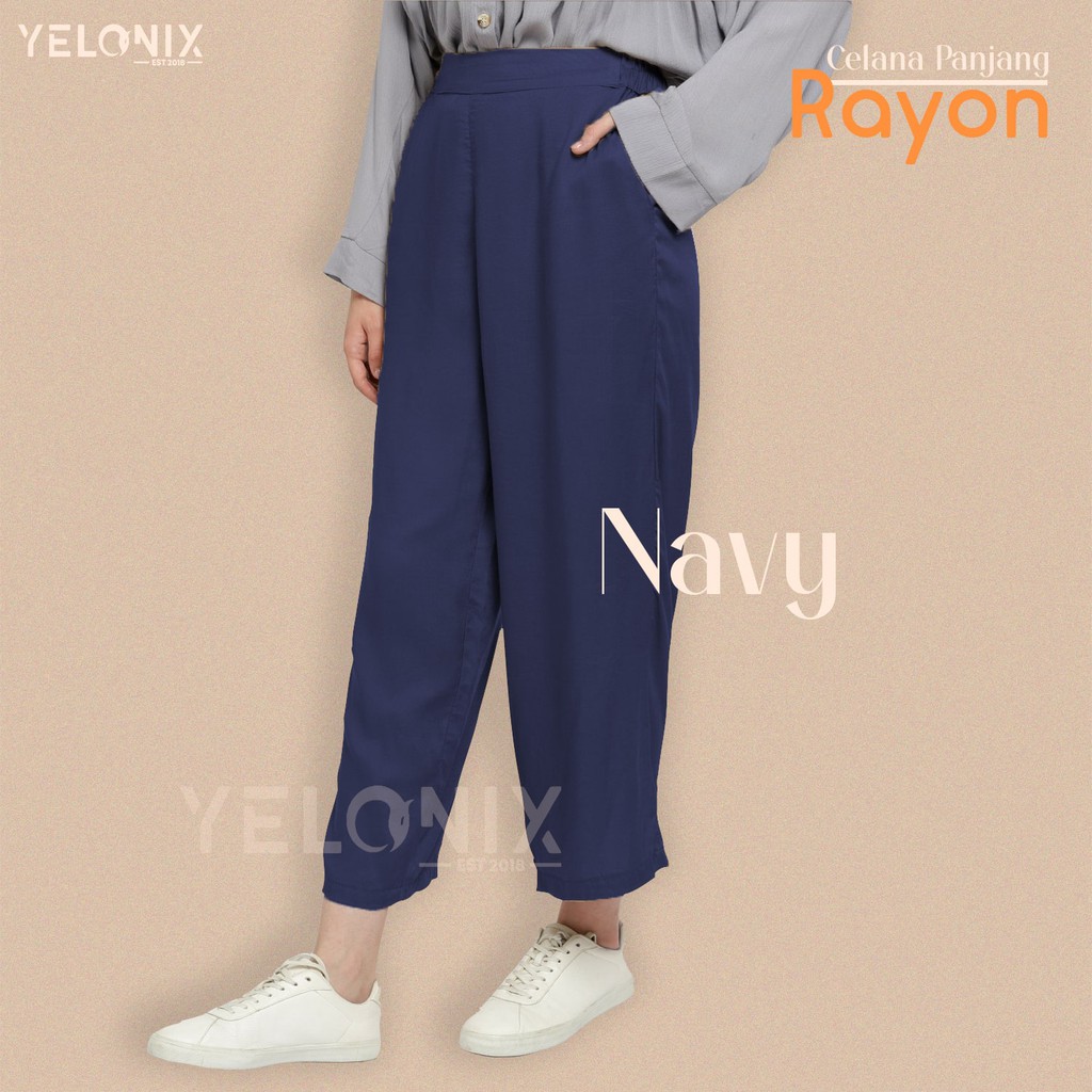 Celana Panjang Kulot HW Rayon Premium Culotte Basic Hightwaist - YELONIX