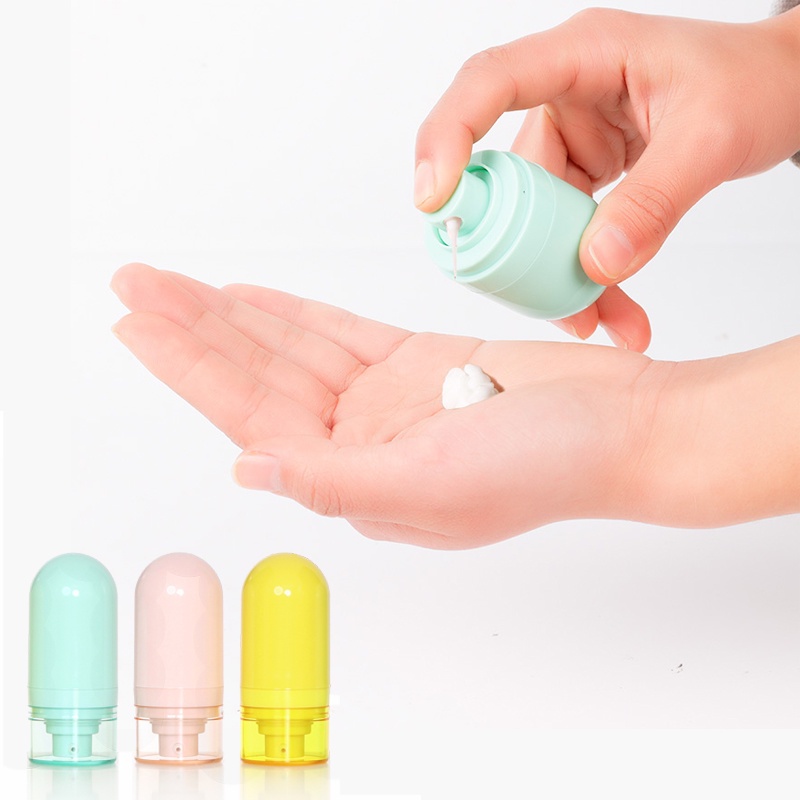 Botol Isi Ulang Model Vacuum Press Warna Macaron Ukuran 15ml Untuk Lotion Kosmetik Wanita