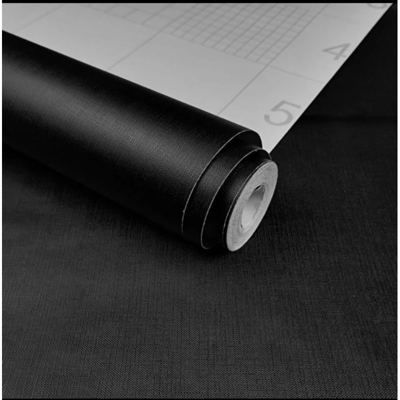 Wallpaper Sticker Dinding Polos Hitam
