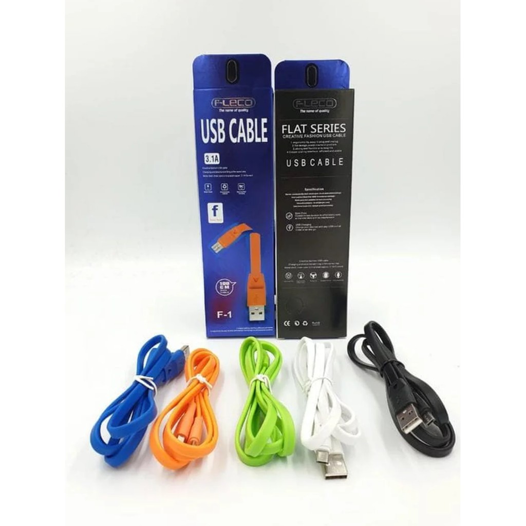 Fleco Kabel Data Cas Micro USB Cable 100cm 3.1A F-1 Flat Series