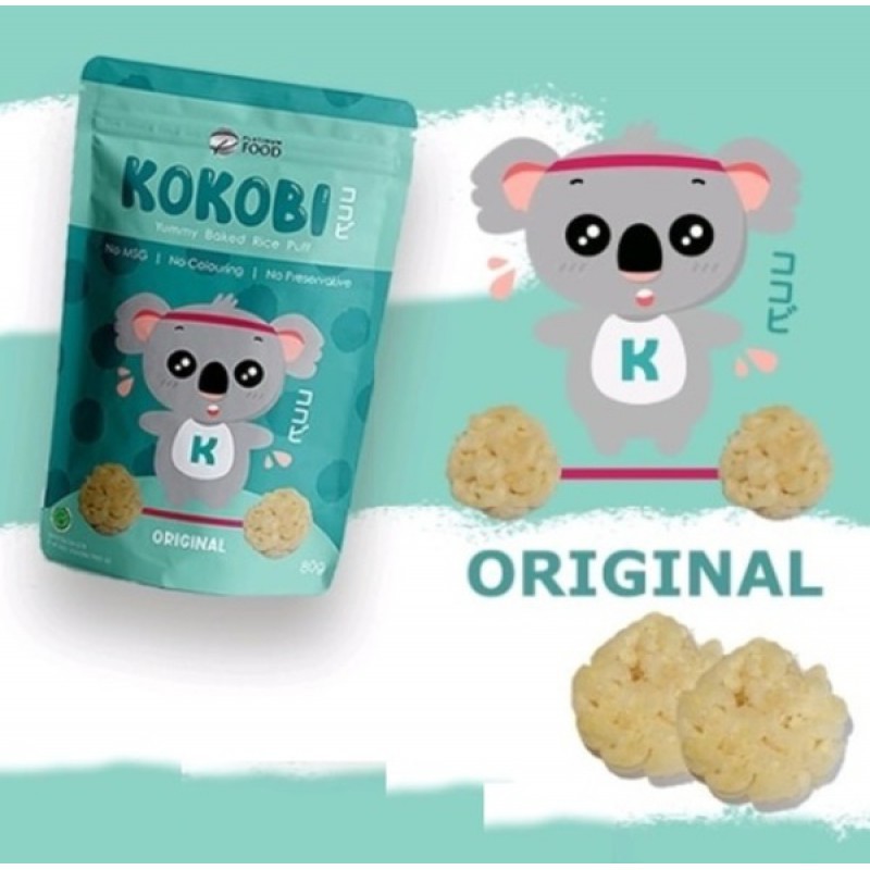 Abe Food Kokobi Yummy Baked Rice Puff Snack Anak NO MSG - 80gr (Ready Varian Rasa)