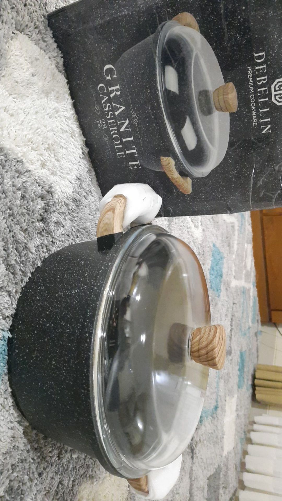 Debellin Casserole 28 Cm - Black Granite Cookware Series Atau Panci Anti Lengket Premium