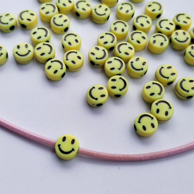 50pcs manik smile kuning
