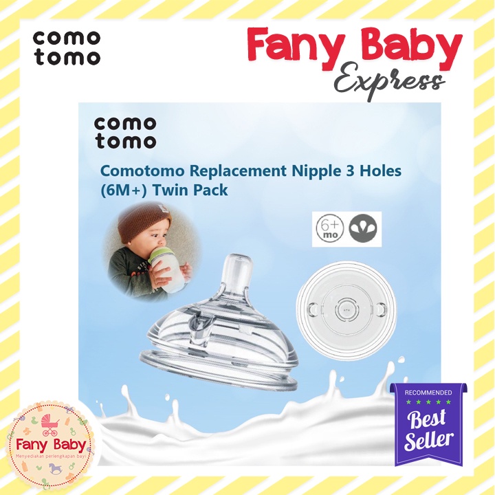 COMOTOMO REPLACEMENT NIPPLE TWIN PACK [1 HOLE - Y CUT]