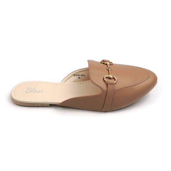 Blow Mules Flats Sandal Wanita BLSION 0014-Beige